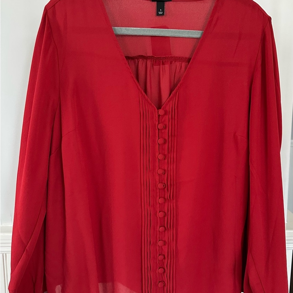 Torrid Dark Red V Neck Blouse